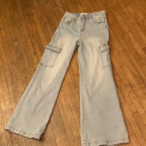 Risen Light Blue Women's Cargo Jeans